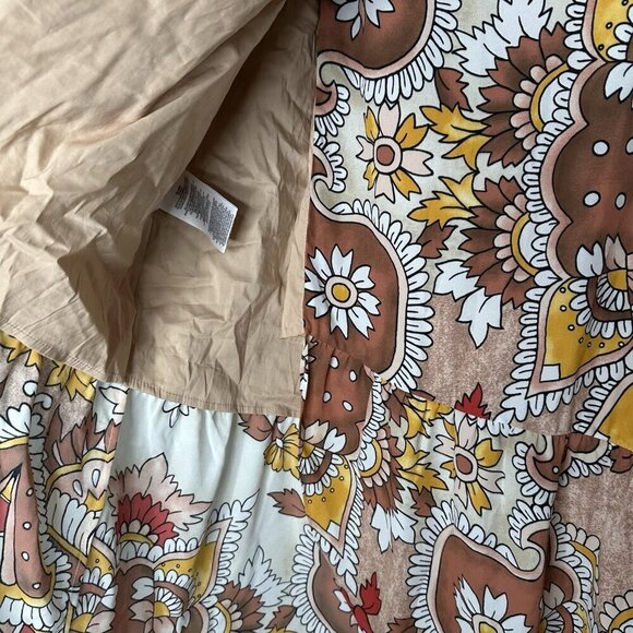 Bcbg Maxi Wrap Skirt Sz XXS Floral Paisley Dusty Rio Red - Picture 10 of 12